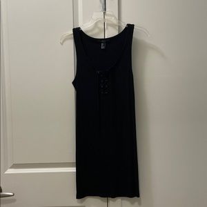 Black front lace tshirt dress